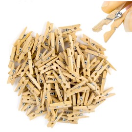 TK Group Timo Klingler 100x Mini Clamps - Size 25 mm Mini Clamp Clothes Pegs Wooden Clamp made of real wood