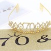 Norbiariz 70th Birthday Crown and Sash Set for Women, 70th