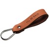 Burnt orange leather key chain drop shape ring keychain boyfriend