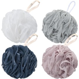 Esponjas para Baño Suave, 4 Piezas Estropajo para Cuerpo Bañarse y Ducha Lufa de Baño Corporal Adecuado para Hombres y Mujeres- Limpieza Profunda Esponjas Exfoliante, Bath Sponge, 4 Colores