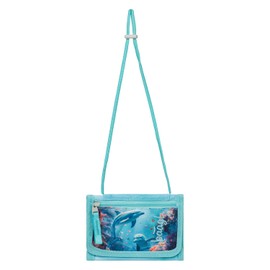Baagl Children's Neck Pouch - Wallet for Boys - Purse, Mini Purse, Change Coin Purse, Dolphin, Casual