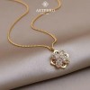 Artphro Trébol Giratorio Collars Y Cadena Dorados Mujer