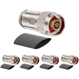 XRDS -RF N Male Connectors Plug Attach Adapter Coax Connector for LMR400/RG8/Belden 9913/KMR400 RF Coaxial Cable 5pack (NOT for TV)