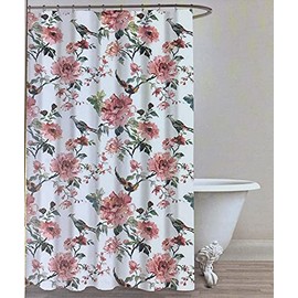 Envogue Shower Curtain Floral and Nature 100% Cotton 72" x 72" Multi Color