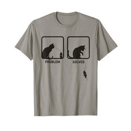 Problem Solved Funny Sarcastic Cat Graphic T-Shirt