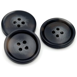 Juego de 20 botones de resina para coser ropa con botones de 4 agujeros (20 mm, negro)