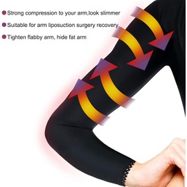 KUMAYES Women's Arm Shaper Upper Arms Slimmer Shaper Shapewear Post Surgical Compression Corset Top, black