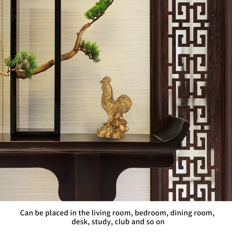 Rooster Statue Brass Chinese Home Handicraft Ornaments Rooster Sculpture Figurine