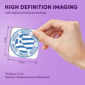 1 x quadratischer MDF-Kühlschrankmagnet – Griechenland Griechenland Flagge Reisestempel 5591