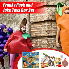 Prank Kit for Kids & Adults, 14-in-1 April Fools Joke Toys Box with Harmless Practical Pranks, Gag Gifts for Friends & Families, Portable Pranking Gadgets Set