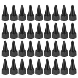 PATIKIL 18/410 Twist Bottle Caps, 36Pcs Plastic Ribbed Edge Squeeze Bottle Replacement Caps with Foam Gasket for Paint Lids Glue Dispensing Bottles, Black