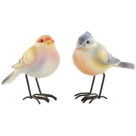The Bridge Collection 2.5" Pastel Bird Figurines - Set of 2 - Bird Home Decor - Birds for Cottage, Spring, or Cabin Decor