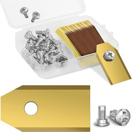 Pack of 40 Robotic Lawnmower Blades Made of Stainless Steel with Titanium Coating, Universal Replacement Blades for Husqvarna, Yard Force and Gardena, Lawnmower Accessory Blades with Screws, Sharp