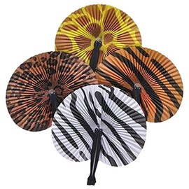 Rhode Island Novelty 10" Safari Print Folding Fan