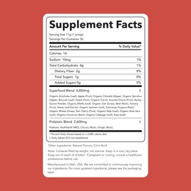 Clean Simple Eats Super Greens Powder, Naturally Flavored Greens Powder with Chlorella, Spirulina, Superfoods & Prebiotic Fiber, No Artificial Ingredients, Gluten Free, Peachy Greens Flavor, 30 Srvgs