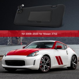 CCIYU Left Driver Side Sun Visor fit for 2009-2020 for Nissan 370Z(with Sunroof), Left Side Black Sun Visor Replace 96401-1EJ0A