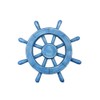 Handcrafted Model Ships Rustic All Light Blue Ship Wheel 12"