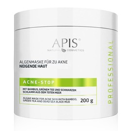 Apis Natural Cosmetics Apis | Acne-STOP Algae Mask | Bamboo Extract | Green Tea Extract | Algae | For Oily and Acne Prone Skin | Against Impurities | Volume 200 g