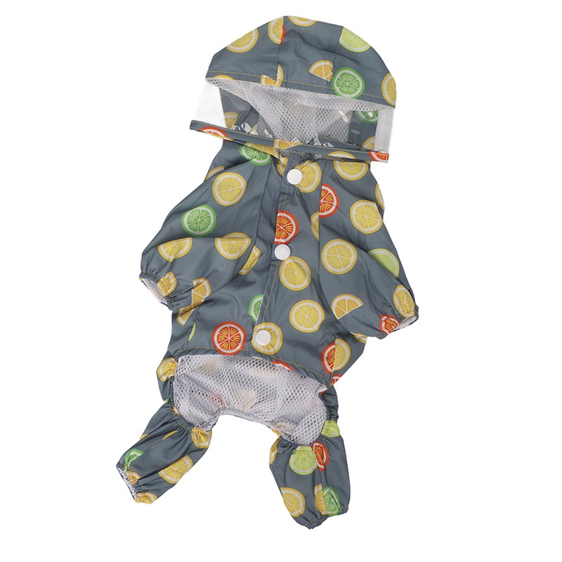Dog Raincoat Hooded Reflective Windproof Breathable Lightweight Pet Rain Jacket
