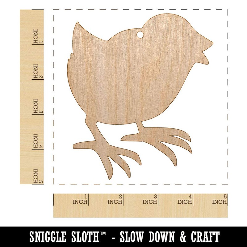 Sniggle Sloth Baby Chick Chicken Standing Solid Unfinished Craft Wood