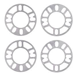 Anhoer 4Pcs Aluminum Alloy Wheel Spacers 5mm Universal Wheel Accessories Shims Spacer 4/5 Stud for Car Wheel