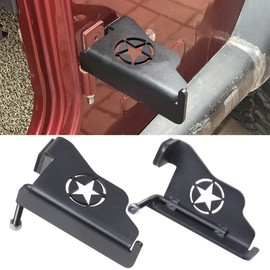Pinzas de pie delantero para Jeep Wrangler TJ 1997-2006 - Bisagra de puerta exterior, pedales de acero, accesorios para puertas, 1 par, color negro con estrella