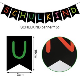 Schulkind Girlande Einschulung Schwarz,Einschulung Girlande Hänge Deko,Einschulung Schulanfang Deko für Junge Mädchen Klassenzimmer Dekoration Einschulungsfeier Schuleinführung