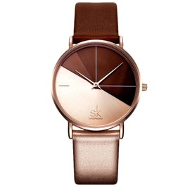 rorios Creative Dress Women's Watches Analogue Quartz Watch with Leather Strap Waterproof Watch for Women, coffee, Strap.