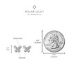 Sterling Silver 0.09 Cttw Canadian Diamond Butterfly Stud Earrings (H-I