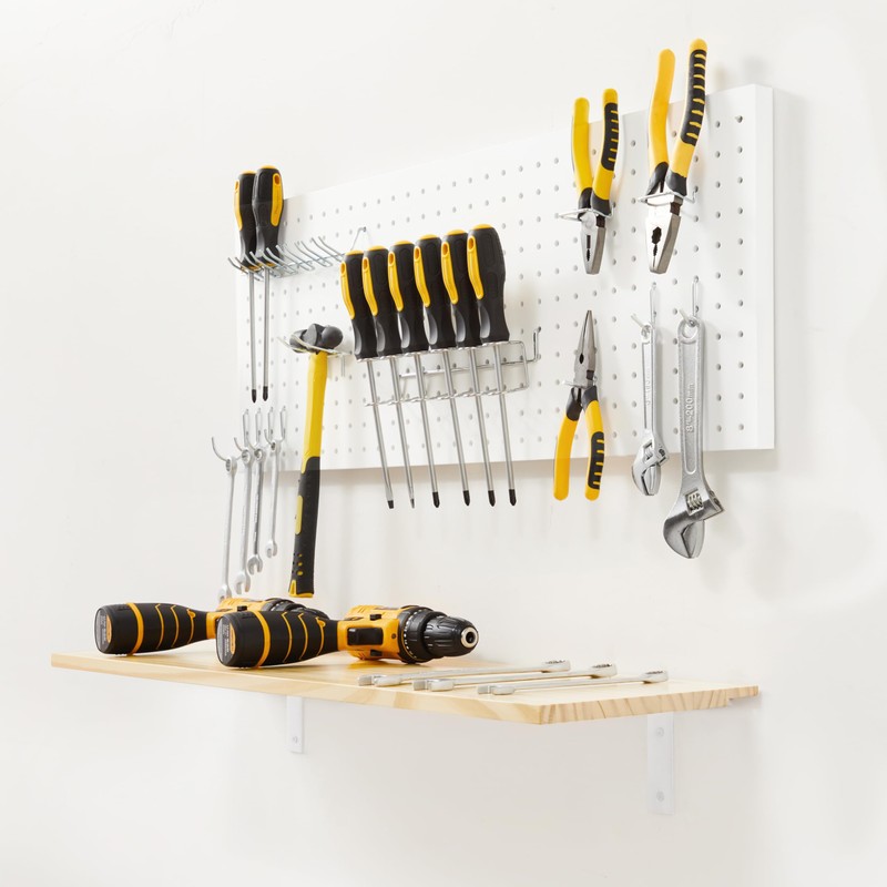 NOZE Pegboard Floating Shelf with LED Light, 31.5'' Wall Mounted