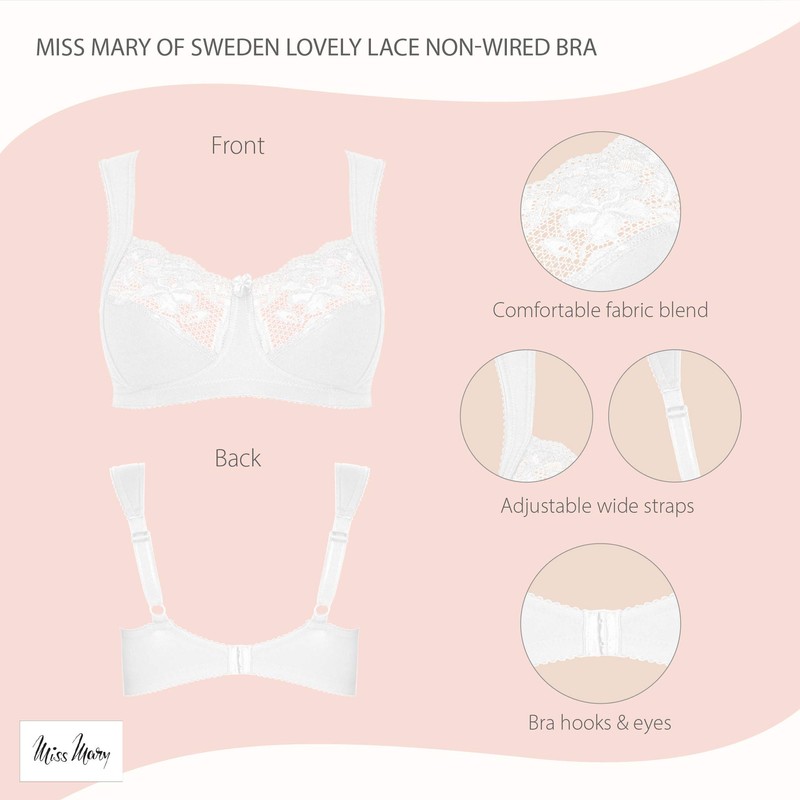 Miss Mary of Sweden Lovely Lace Non-Wired Bra - White,