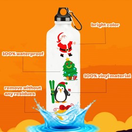 302PCS Christmas Stickers, Vinyl Waterproof Decorating Holiday Stickers for Water Bottles, Laptop, Gifts, Wrapping, Parties, Stockings Stuffers Party Favors