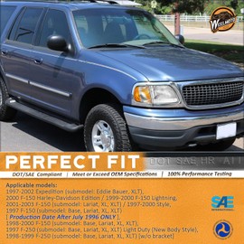 WEELMOTO Headlights Assembly for 1997-2003 F150 / 1997-2002 Ford Expedition / 1998-1999 F250, Headlamp+Corner Parking Turn Signal Marker Light Does NOT fit models produced before July 1996