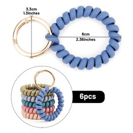 6PCS Stretchable Wristband Wristlet Keychain Easy to remove without damaging your nails - Ideal for Gym, Swimming, Sauna, Running, and Outdoor Activities（Unisex）