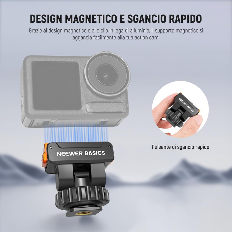 NEEWER BASICS Adattatore Cold Shoe Magnetico Compatibile con DJI OSMO