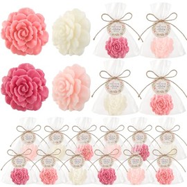 Demissle - Juego de 40 jabones de flores de rosas para bodas, bodas