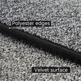 Area Rug with Non Slip Rubber Backing, Washable Soft Floor Carpet for Living Room, Kitchen, Entryway Indoor, Bedroom, Laundry, Low Pile Area Rugs, Solid Color with Pointillism Style, 3 * 5 ft Black