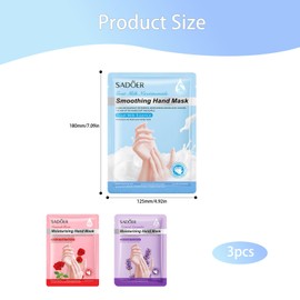 3 pairs of Hand Masks Moisturizing Gloves, Rose Lavender Goat Milk lubricating beauty care hand and foot masks, hand skin repair and renewal moisturizing gloves overnight, suitable for dry, aged and cracked hands, smooth, long-lasting, soft and firm hand