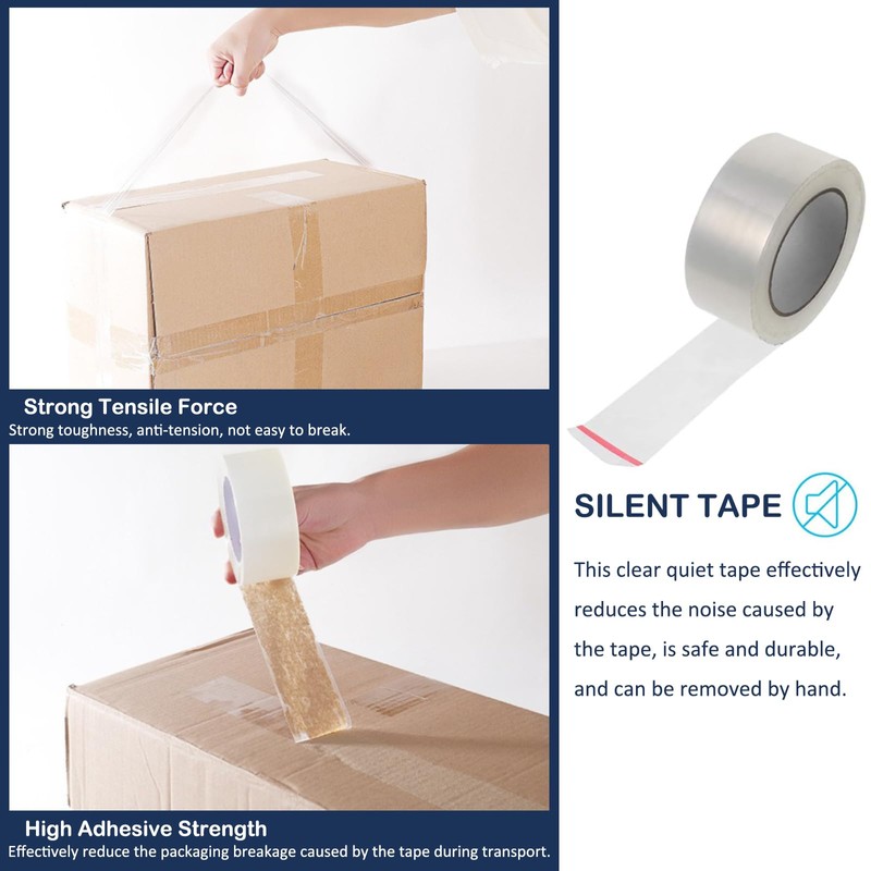 Joaecosmhui Low-Noise Parcel Tape Transparent for Packing Parcels and Shipping