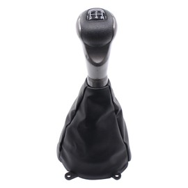 ApplianPar Parking Brake Handle Grip Knob and 5 Speed Gear Stick Shift Knob Head and Boot Dust Cover PU Leather Kit for Honda Civic 2006 2007 2008 2009 2010 2011