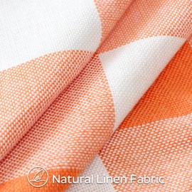 OTOSTAR Pack of 2 Gingham Buffalo Check Plaid Decorative Throw Pillow Covers Linen Christmas Tartan Lumbar Pillow Covers with Stitched Edge Farmhouse Pillow Cases for Sofa 18x18 Inch, Orange and White