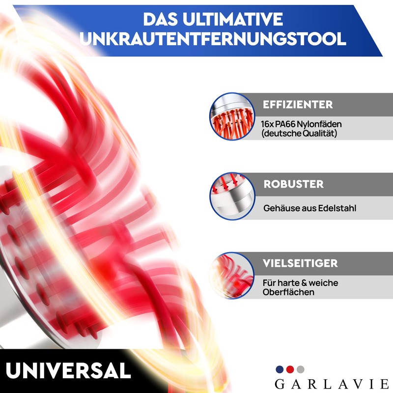 Garlavie Multi-String Nylon Weed Brush - Aluminium Mowing Head with