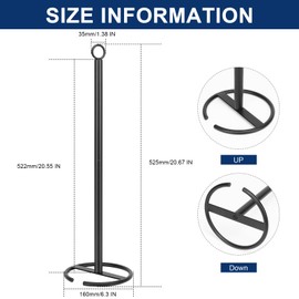 NearMoon Bath Toilet Paper Holder Stand, Free Standing Tissue Paper Storage with Reserve, Space Toilet 4 Rolls Holder for Bathroom/Kitchen Countertop-All Metal (3 Pack, Matte Black)