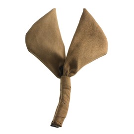 VingTAINE H-641-BE Suede Cross Ribbon Banana Clip Hair Accessory Office Simple Beige