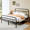 zunatu King Size Metal Platform Bed Frame/Victorian Style Headboard and