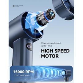 Portable Turbo Fan, High Speed Cooling Fan 100 Speed Adjustable Personal Handheld Fan 12 Hours Battery Life USB Rechargeable Mini Portable Fan for Outdoor Events, Travel, Camping, Beach (Blue)