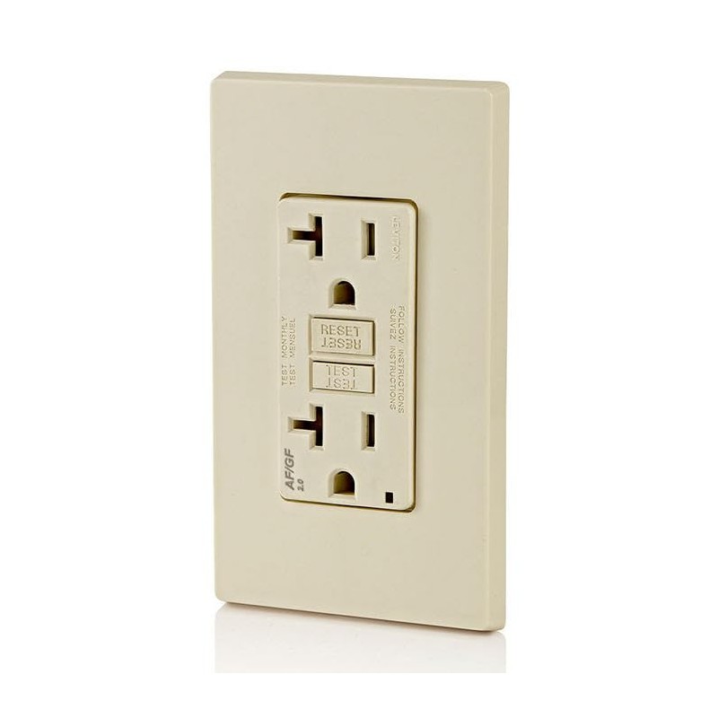 Leviton Dual-Function AFCI/GFCI Outlet, 20 Amp, Self Test, Tamper-Resistant with
