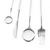 Dnalrhoi 24-Piece Korean White Silver Silverware Sets Mirror Polished Stainless