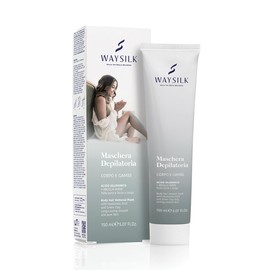 Waysilk Hair Removal Mask for Body and Legs, Hair Removal Cream with Hyaluronic Acid, Green and White Clay, Long Smooth Skin, 150 ml