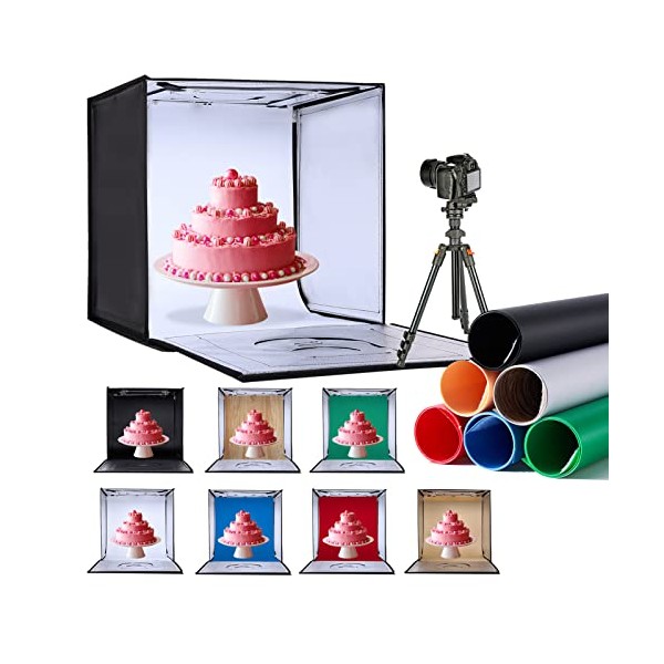 ZKEEZM Light Box Photography 20"x20" with 160LED Lights and 7